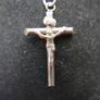 Vintage Sterling Silver 925 Rose Cross Pendant on Chain 4,2g length - 17" Image 2