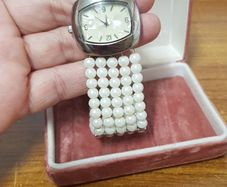Vintage Watch with Pearl Bracelet