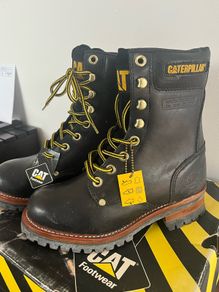 Vintage Caterpillar Black 8 Hole Work Boots size 4