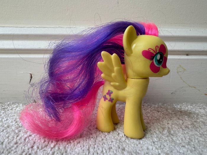 My Little Pony G4 Rainbow Rocks Fluttershy Brushable Butterfly Over Eye Used Please see photos