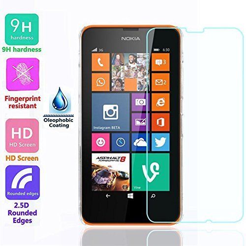 Protective 9H Tempered Glass Screen Guard Protector for Nokia Lumia 630