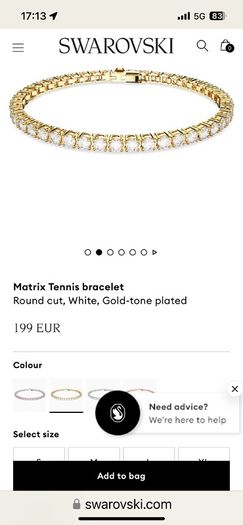 Swarovski gold tennis bracelet