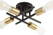 NEW SALE | Vintage Sputnik Ceiling Light Fixtures, Modern Black 4-Light Chandelier Ceiling Lights Industrial Semi Flush Mount Ceiling Lamp for Bedroom Living Room