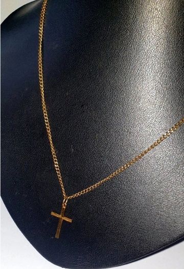 Pristine Vintage 9ct Gold Cross/Curb Chain