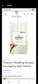Emergency wedding dress cleaning set