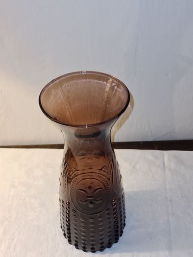 Vintage textured French carafe glass