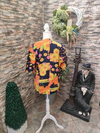 Vintage 90s 00s navy floral summer blazer size small medium