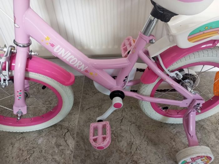 Kids unicorn bike size 14 inch wheels