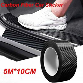 5M 3D Carbon Fiber Car Sticker DIY Paste Protector Strip Auto Door Sill Side Mirror Anti Scratch Tape Waterproof Protect Film