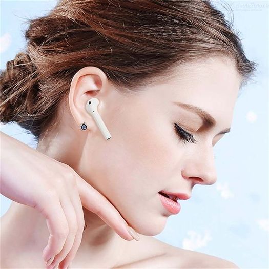 08445 i12 TWS Pink Universal Bluetooth Earbuds With Charging Dock