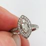 9ct White Gold Natural Diamond Marquise Halo Cluster Engagement Ring Image 9