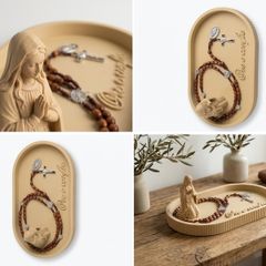 Elegant Rosary Crucifix Holder Praying Virgin Mary