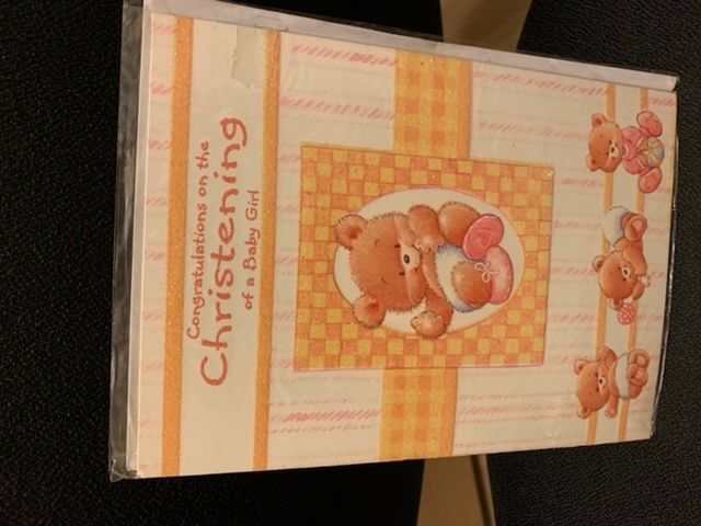Girl christening greeting card