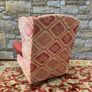 Leather and Kilim Upholstered Wingback Armchair Image 6