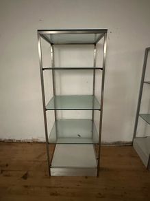 Glass and Metal Shelving Unit