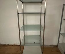 Glass and Metal Shelving Unit