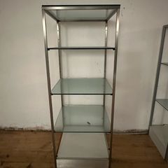Glass and Metal Shelving Unit