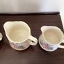 Vintage Edwardian Lady in flower garden set of three graduating  water jugs Image 4