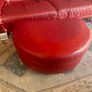 Red leather sofas x 2 plus ottoman Image 3