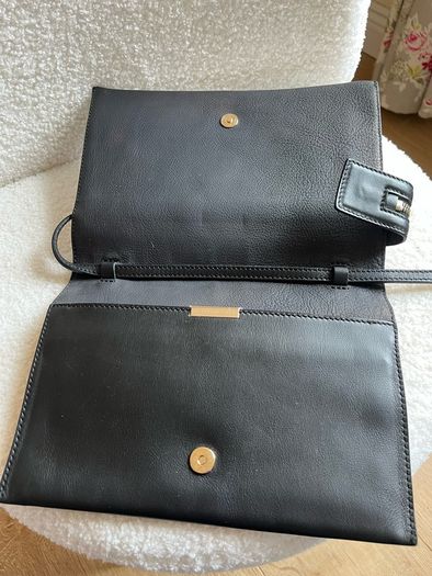 Victoria Beckham black leather clutch/ crossbody bag