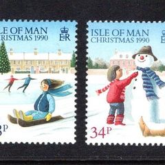 1990 Isle of Man Christmas Commemorative Stamps Mint Never Hinged (MNH)