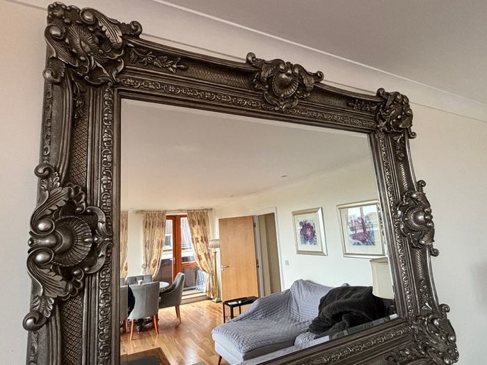 Oxford Mirror - Antique Silver