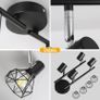 NEW SALE | 4 Way Ceiling Light Fixture Rotatable Retro Spotlight Fitting E14 Base Angle Adjustable with Black Metal Cage Flush Mount for Bedroom Living Room Hallway Image 7