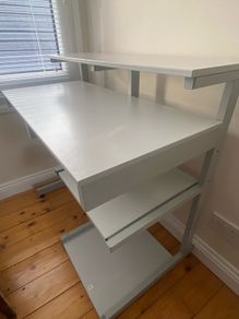 Multi-Tier Computer Desk with Pull-Out Keyboard Tray