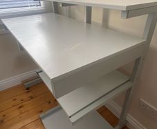 Multi-Tier Computer Desk with Pull-Out Keyboard Tray