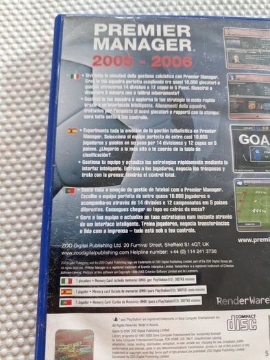 Premier Manager 2005 2006 PlayStation2 Ps2 Games Original
