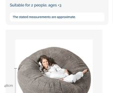 Mega Mammoth Bean Bag Sofa - Cord Graphite Grey