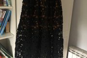 Black lace midi dress
