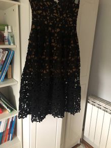 Black lace midi dress