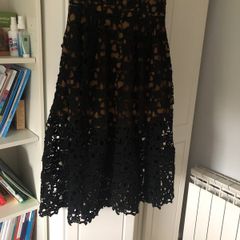 Black lace midi dress
