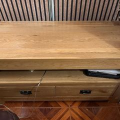 Solid oak tv stand