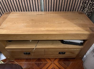 Solid oak tv stand