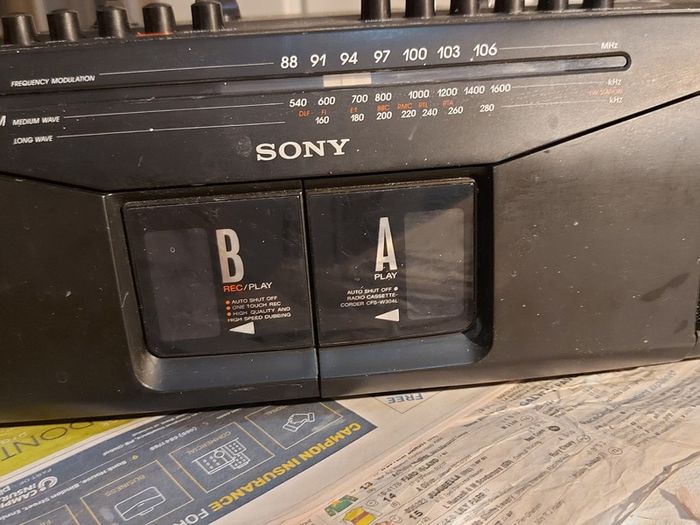 Sony Radio Cassette-Corder Model CFS-W304L, Radio and Dual Tape Deck, Radio works great, tapes not playing, tape decks need cleaning