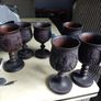 Set of 6 Hand-Carved African Wildlife Wooden Goblets  Vintage Image 2
