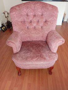 vintage chair with Queen Anne curved legs