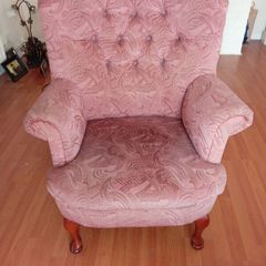 vintage chair with Queen Anne curved legs