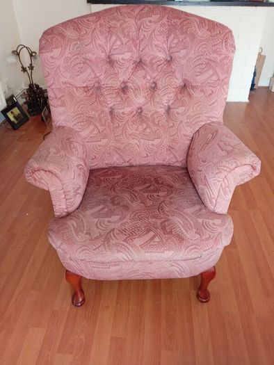 vintage chair with Queen Anne curved legs