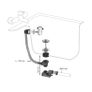 Bathtub waste L700 mm with swivelling siphon 40mm, Grey and Black Image 2