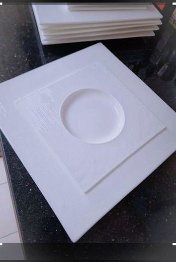 Square plates (Casa Couture) fine dining china plates .