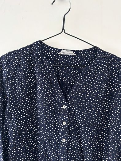 M&S Navy White Dot Blouse Size 38 or 10 UK