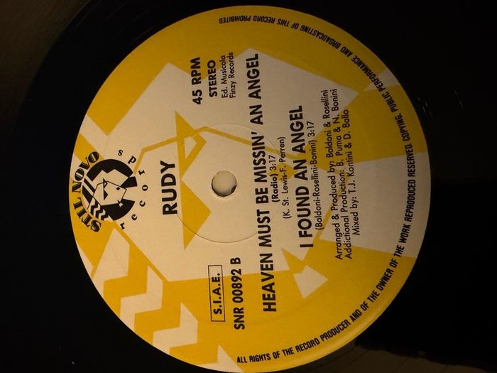 Rudy Heaven Must Be Missin An Angel 1992 Italian 12 inch Eurobeat Hi-NRG