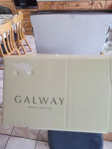 Vintage Large Galway Crystal Bowl 11 X 5.3 Inches In Original Box