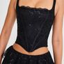 Mistress Rocks black lace sequin corset and skirt RRP over 70 euro size XS new Image 5