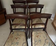 Set of Regency Style Mahogany Bar Back Dining Chairs