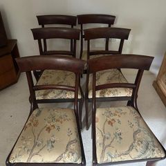 Set of Regency Style Mahogany Bar Back Dining Chairs