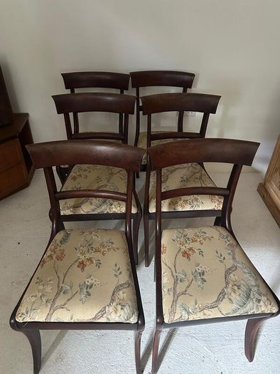 Set of Regency Style Mahogany Bar Back Dining Chairs